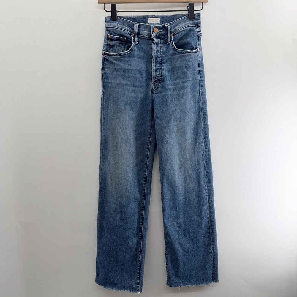 Mother The Rambler Ankle Fray in Medium Wash Groovin' Size 25 Raw Hem - Picture 2 of 10